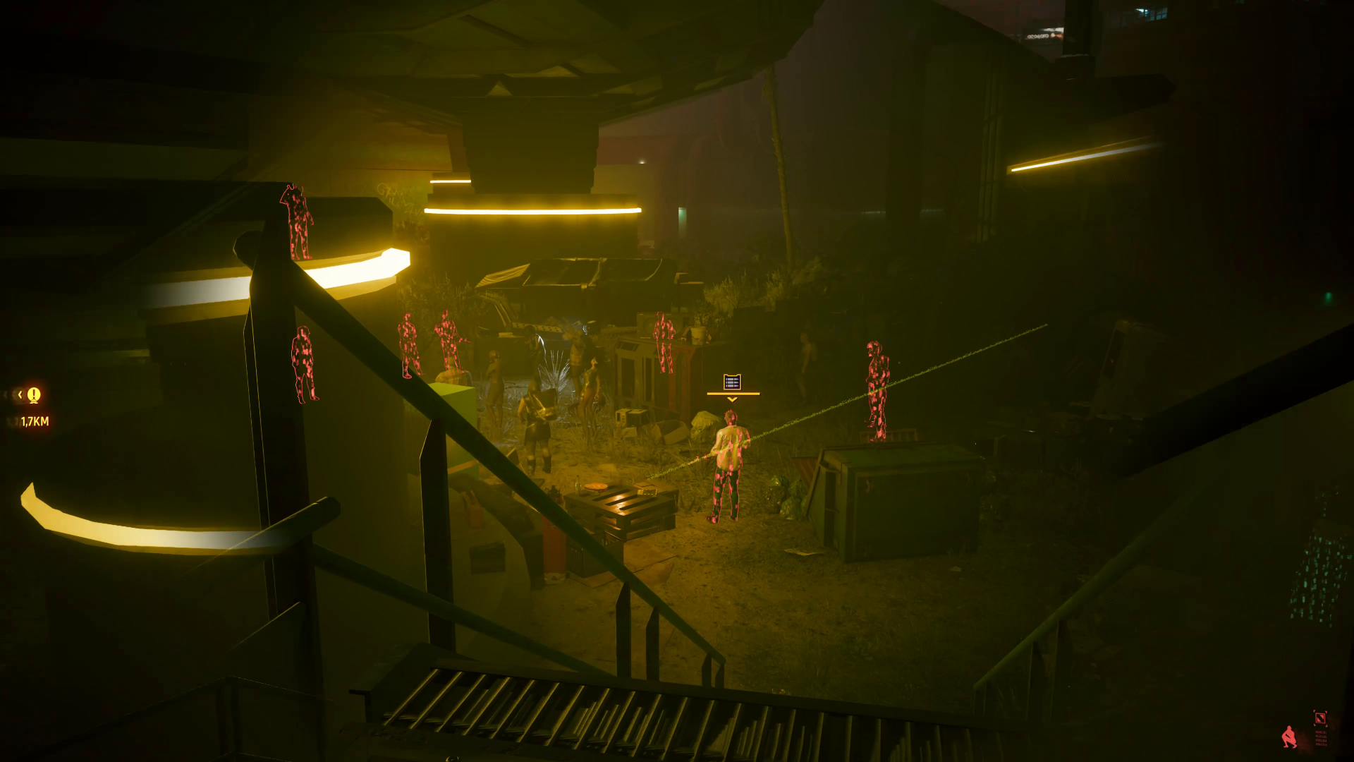 Gang versammelt sich im Untergrund von Night City. Screenshot aus dem Spiel Cyberpunk 2077